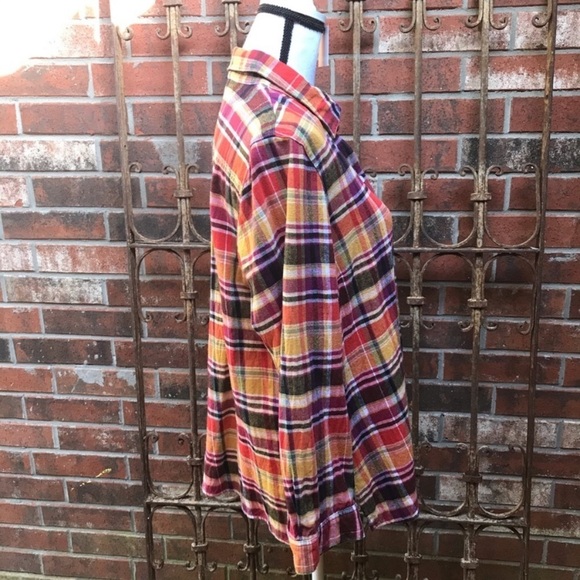 Coldwater Creek Plaid Flannel Shirt Size PL - Picture 4 of 6